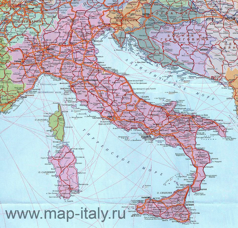 Карта Италии